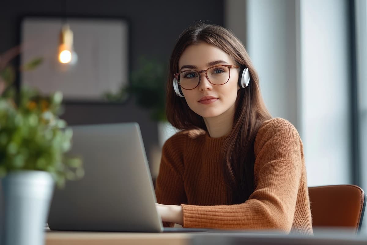 Osoba ćwicząca rozmowę po angielsku z AI Lia